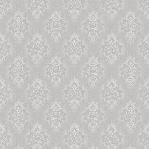 Grandeco Silver Fabric Damask A10904 Wallpaper